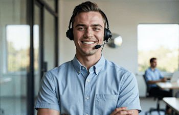 Homem com fone de ouvido